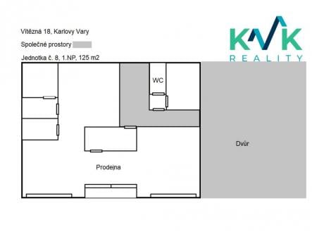 Pronájem - obchodní prostor, 125 m²