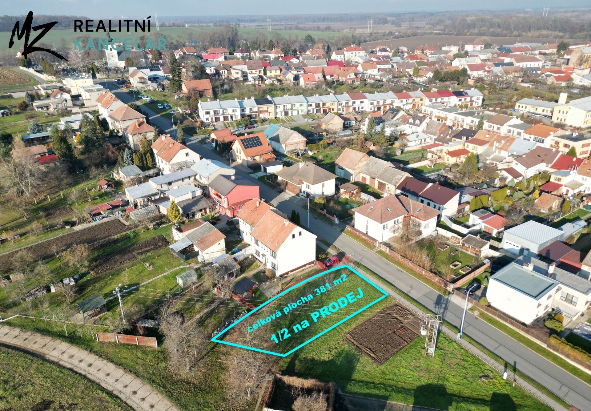 Prodej podílu 1/2 stavebního pozemku 381 m² Kvasice
