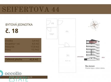 Prodej bytu, 2+kk, 42 m²