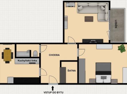 Prodej bytu, 2+1, 59 m²