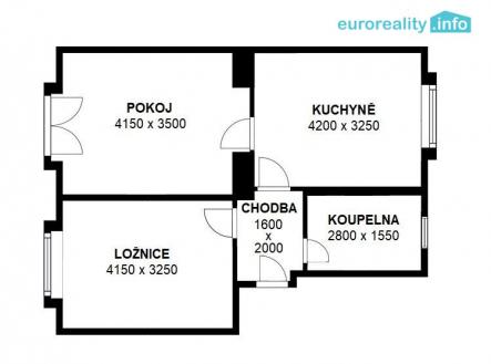 Pronájem bytu, 2+1, 55 m²