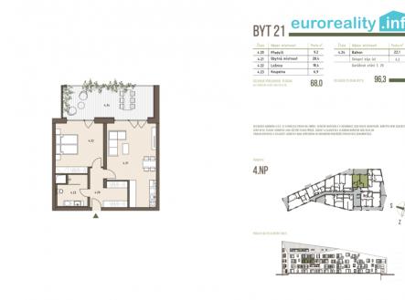Prodej bytu, 2+kk, 68 m²