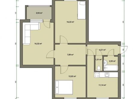 Prodej bytu, 3+1, 80 m²