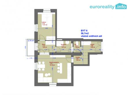 Prodej bytu, 2+kk, 59 m²