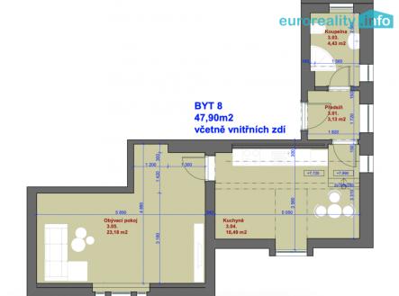 Prodej bytu, 2+kk, 47 m²