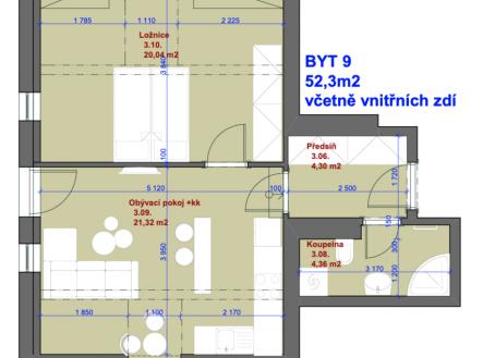 Prodej bytu, 2+kk, 52 m²