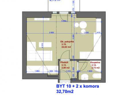 Prodej bytu, 1+kk, 35 m²
