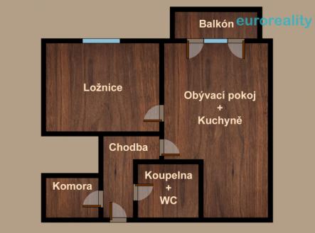 Pronájem bytu, 2+kk, 53 m²