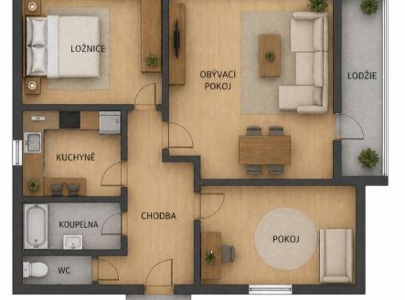 Pronájem bytu, 3+1, 69 m²