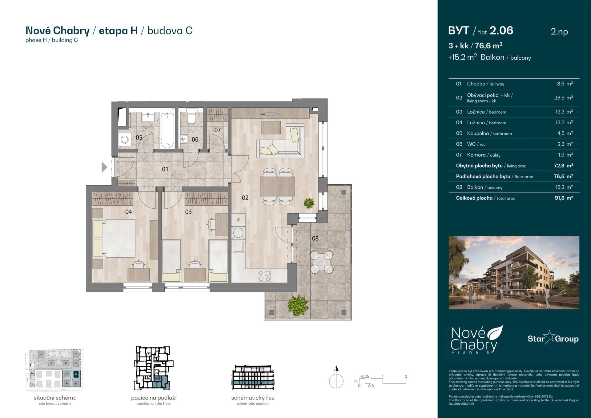 Prodej bytu 3+kk 77 m²