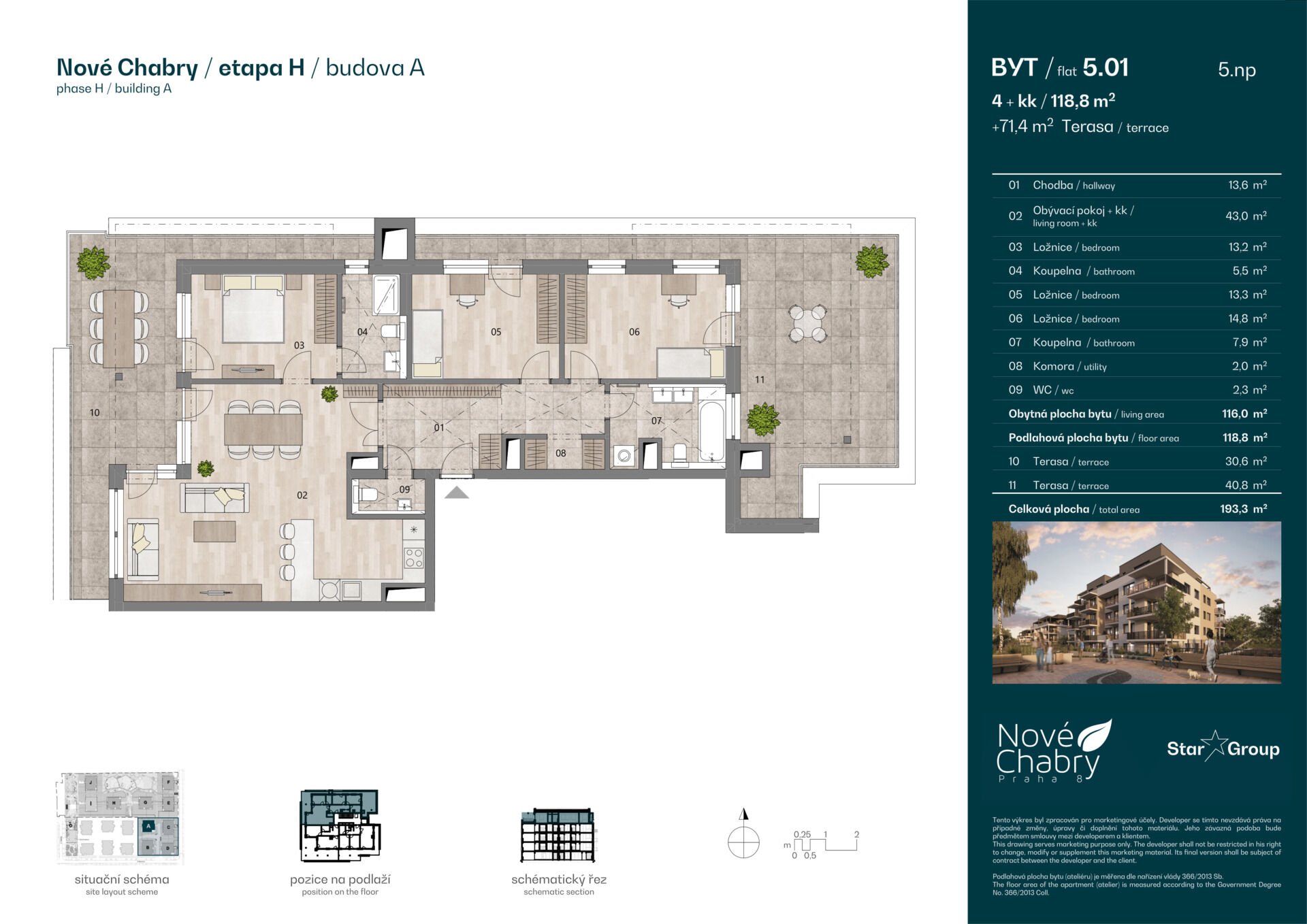 Prodej bytu 4+kk 119 m²