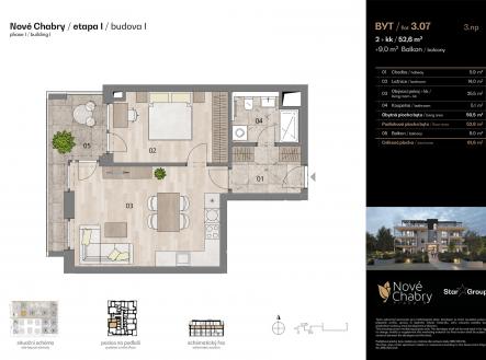 Prodej bytu, 2+kk, 52 m²