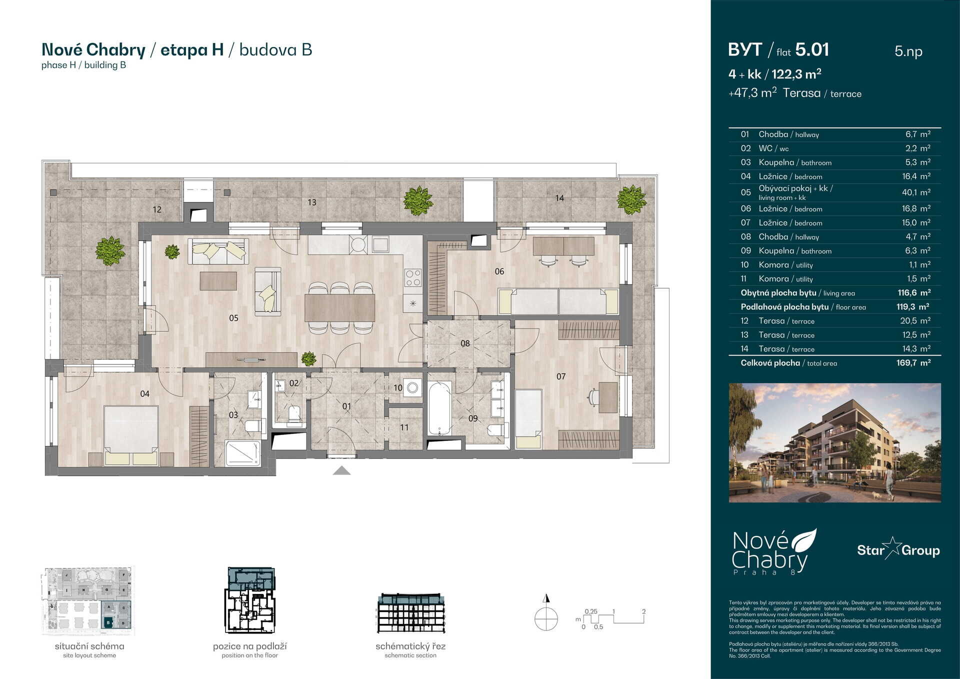 Prodej bytu 4+kk 120 m²