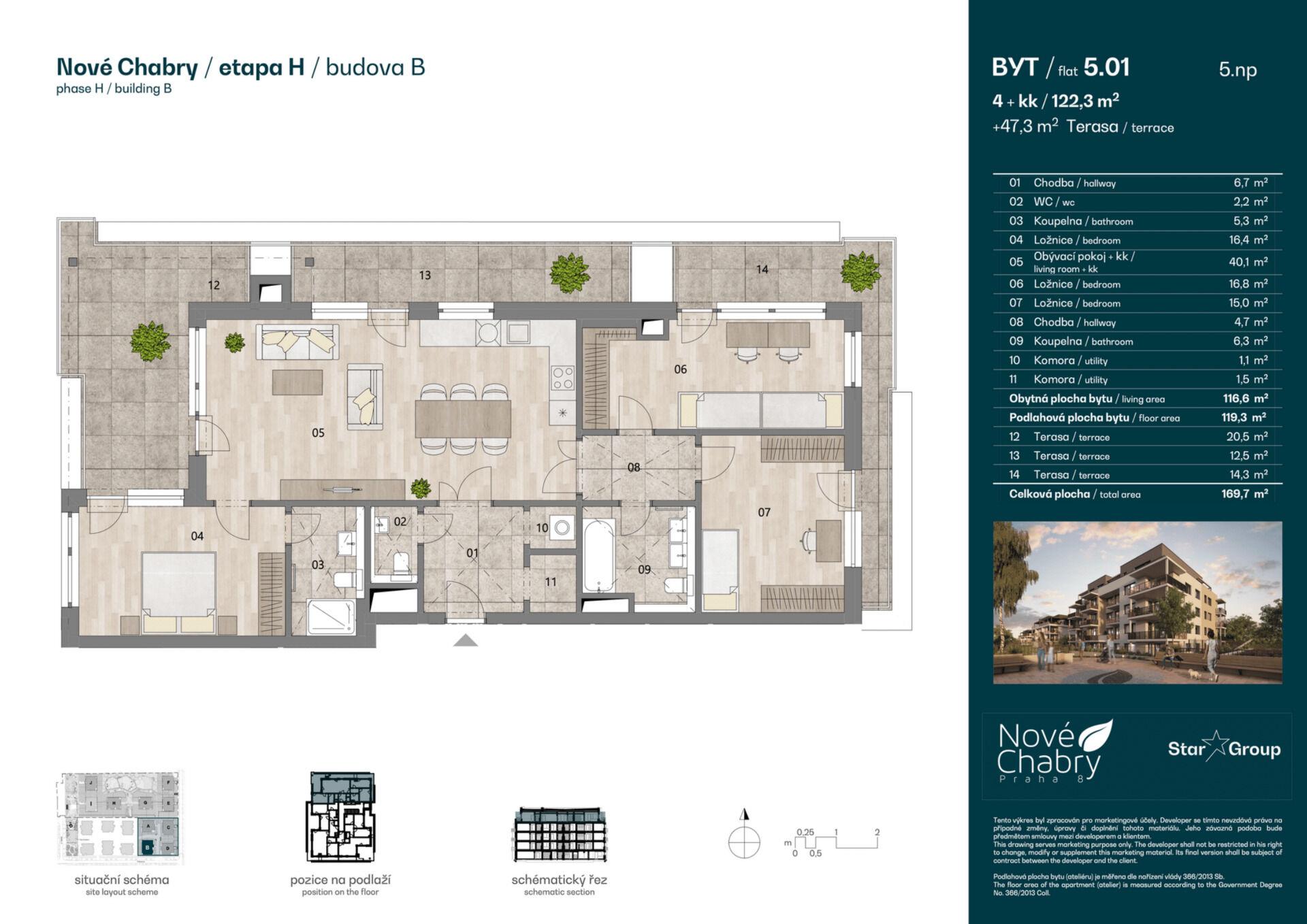 Prodej bytu 4+kk 120 m²