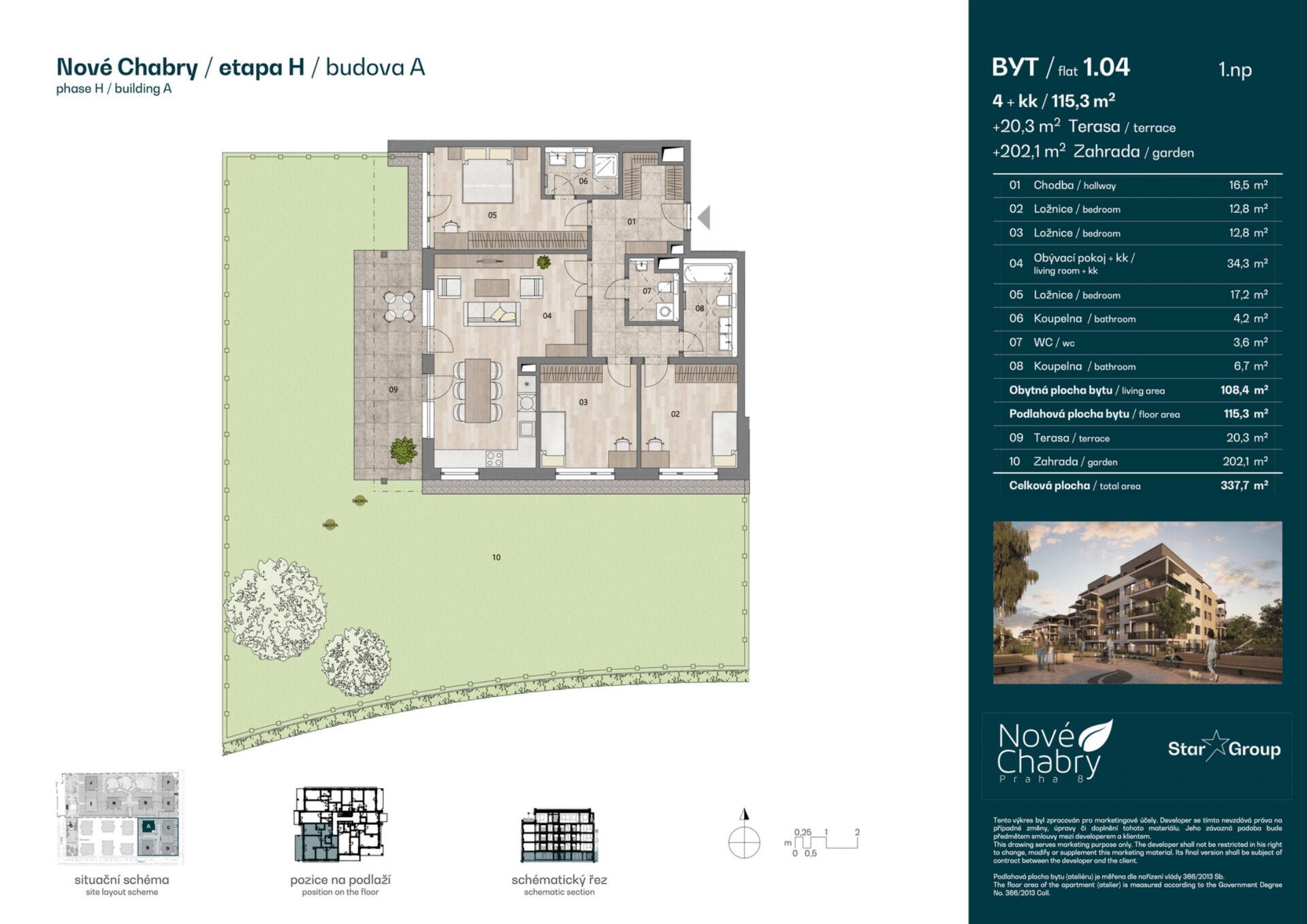 Prodej bytu 4+kk 116 m²
