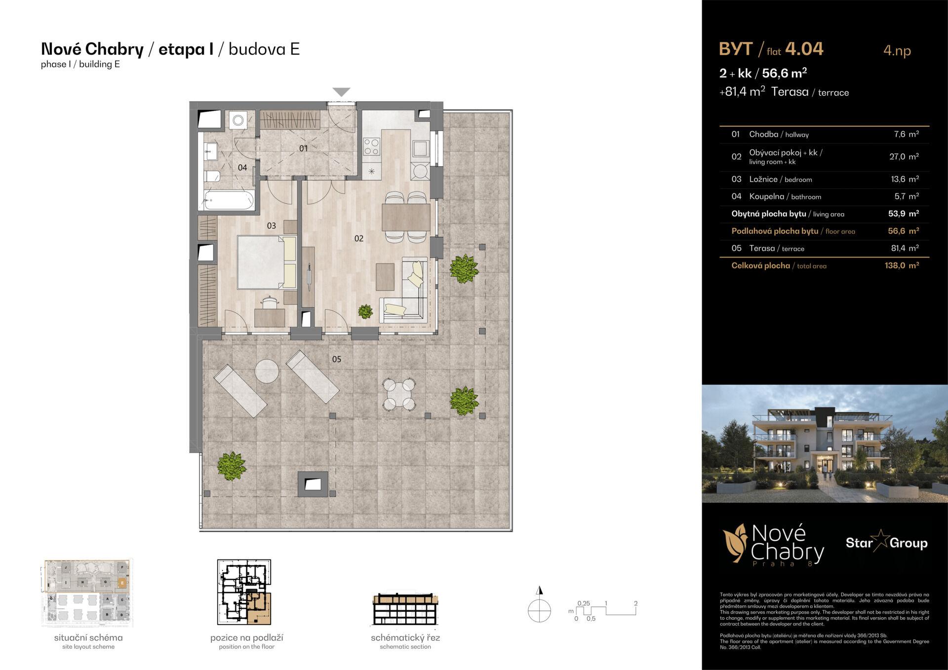 Prodej bytu 2+kk 57 m²
