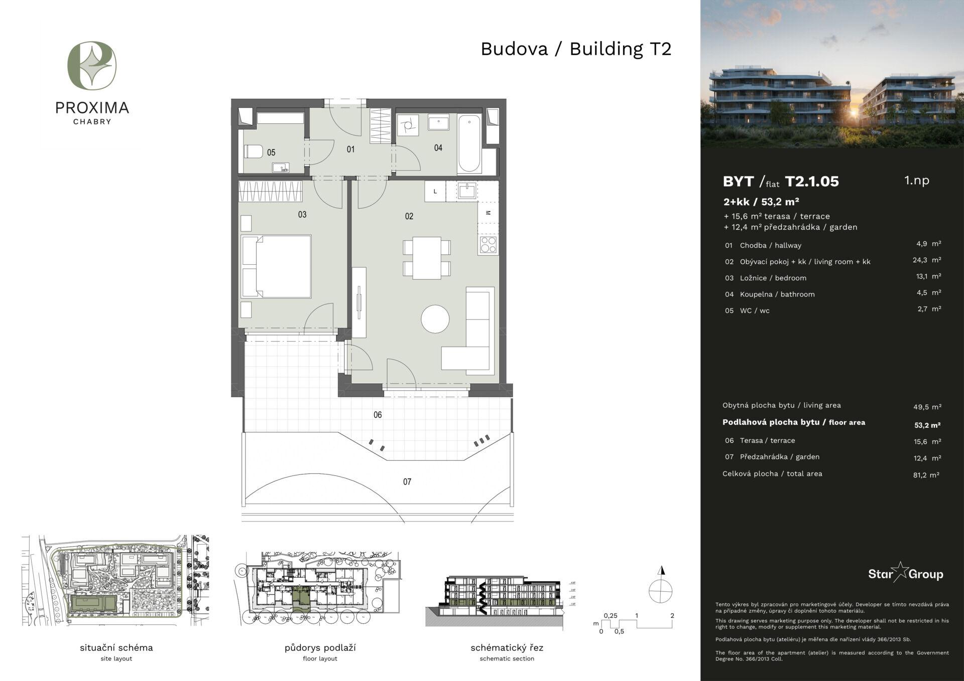 Prodej bytu 2+kk 54 m²