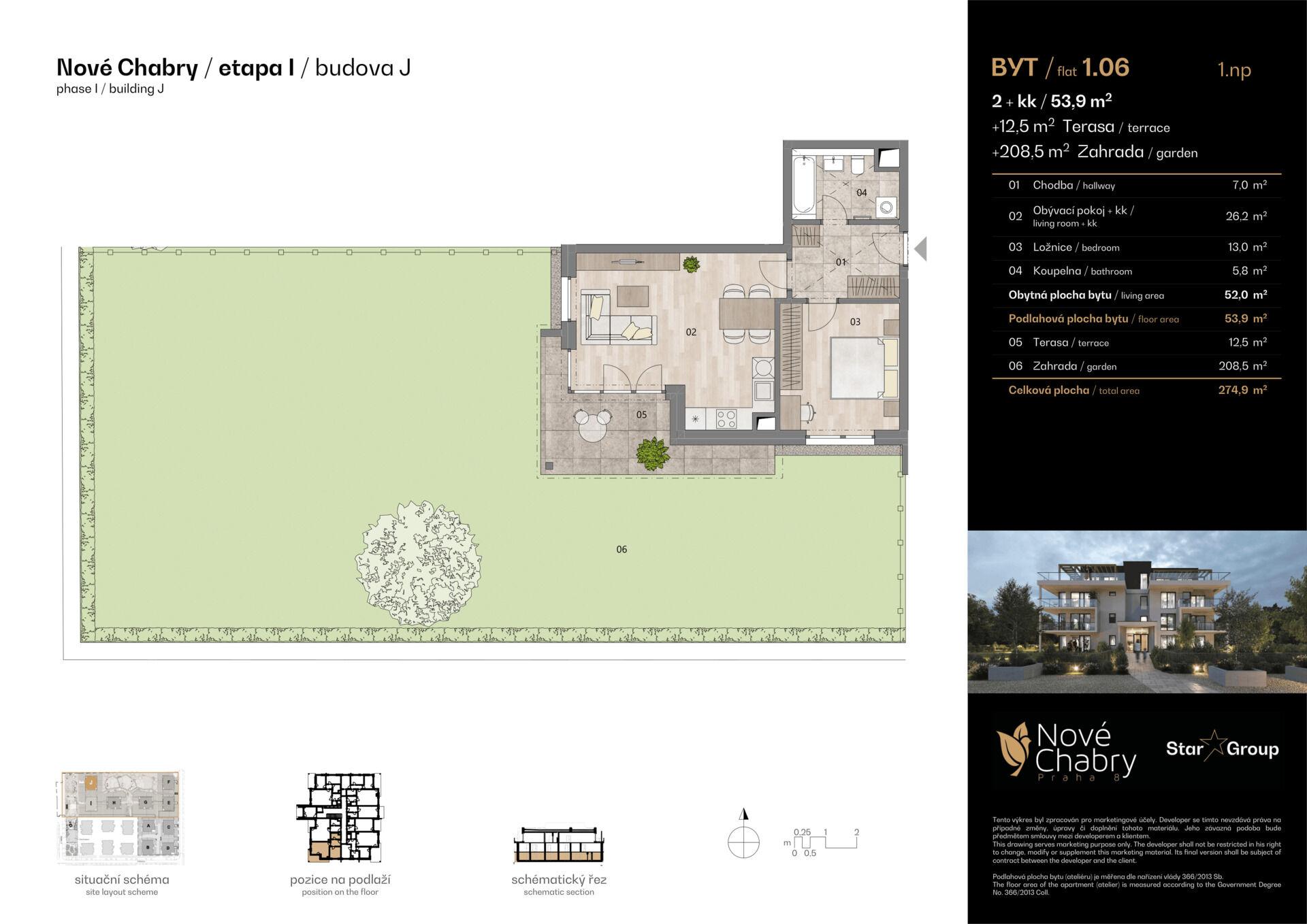 Prodej bytu 2+kk 54 m²