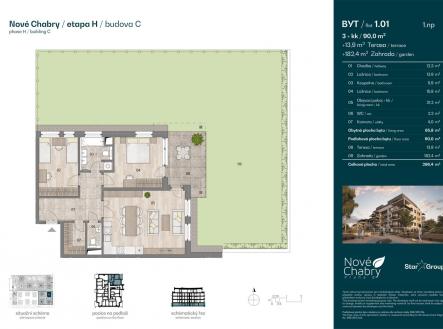 Prodej bytu, 3+kk, 90 m²