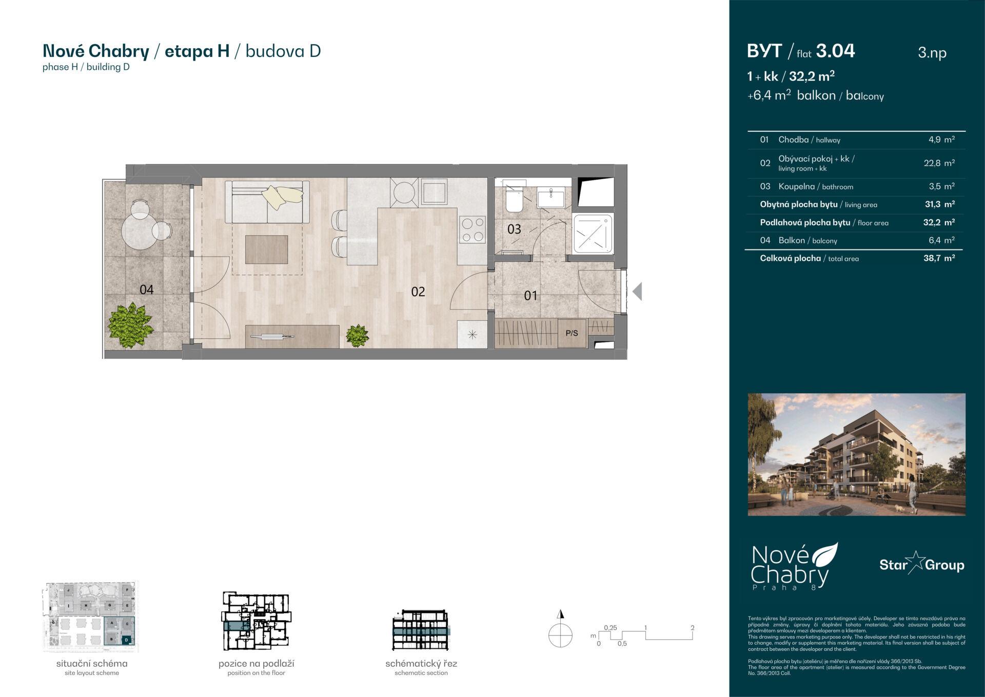 Prodej bytu 1+kk 33 m²
