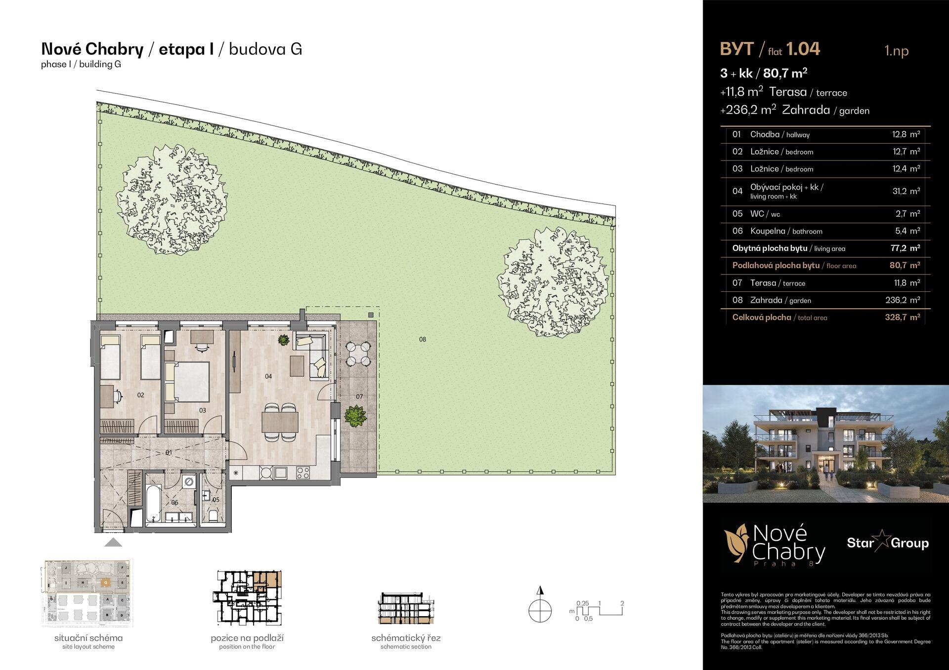Prodej bytu 3+kk 81 m²