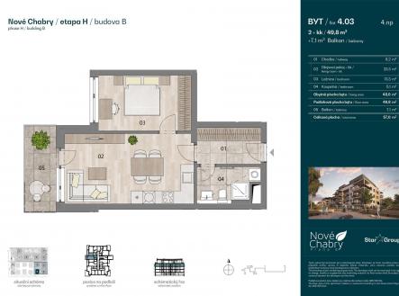 Prodej bytu, 2+kk, 49 m²