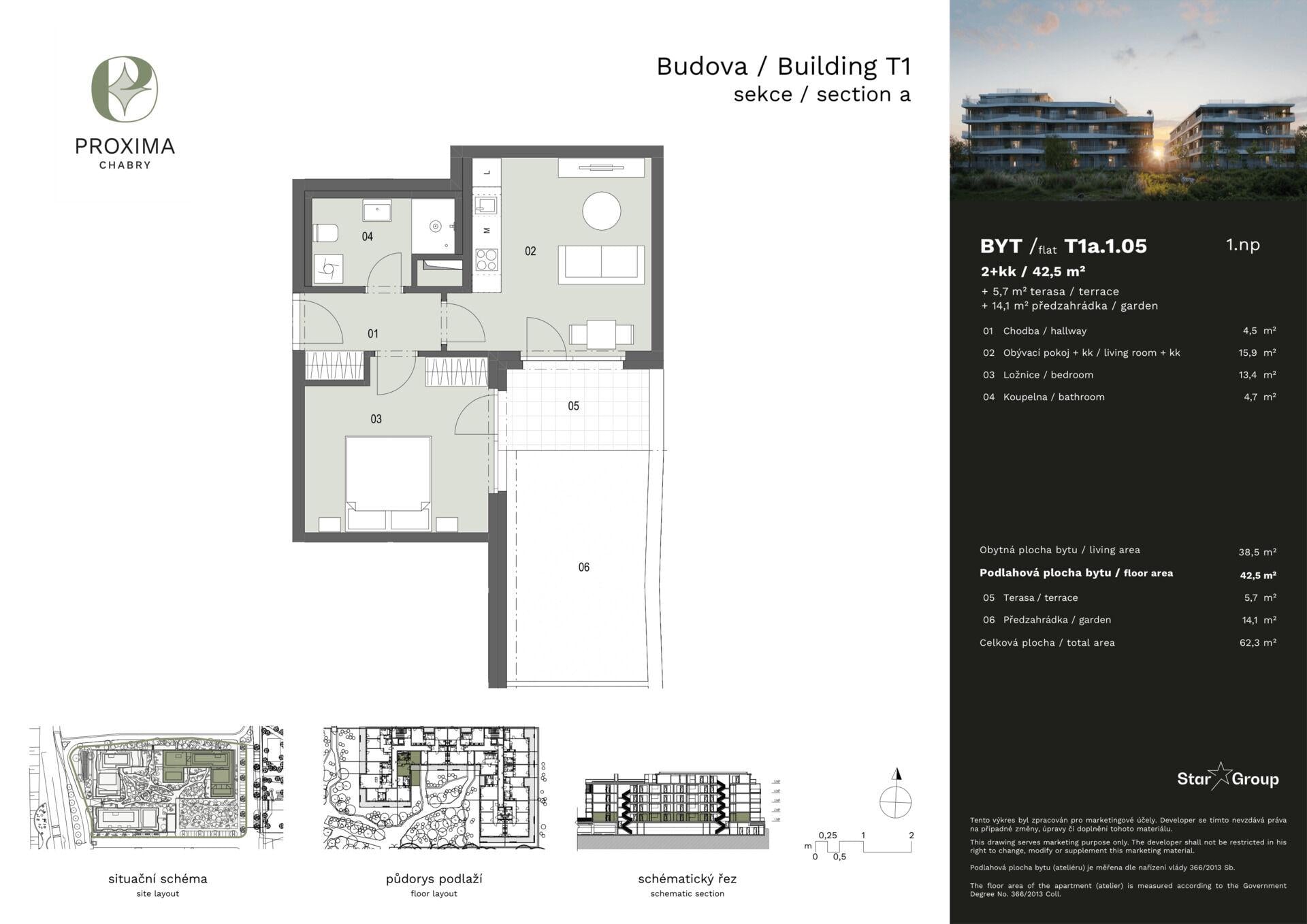 Prodej bytu 2+kk 43 m²