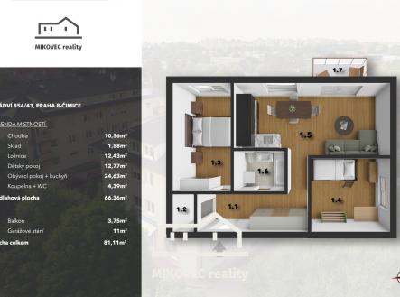 Prodej bytu, 3+kk, 81 m²