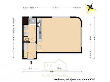 Pronájem bytu, 1+kk, 42 m²