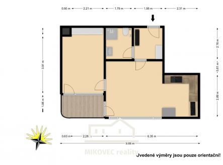 Pronájem bytu, 2+kk, 75 m²