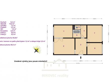 Prodej bytu, 3+1, 58 m²