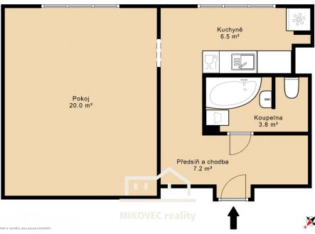 Prodej bytu, 1+1, 43 m²