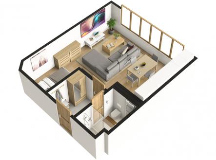 Prodej bytu, 1+kk, 42 m²