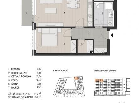 Prodej bytu, 2+kk, 62 m²