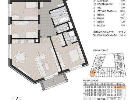 Prodej bytu, 4+kk, 127 m²