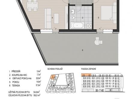 Prodej bytu, 2+kk, 98 m²