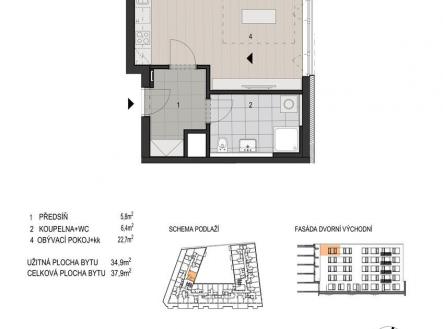 Prodej bytu, 1+kk, 40 m²