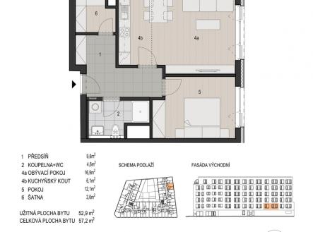 Prodej bytu, 2+kk, 57 m²