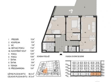 Prodej bytu, 3+kk, 97 m²