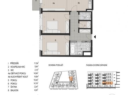 Prodej bytu, 3+kk, 88 m²