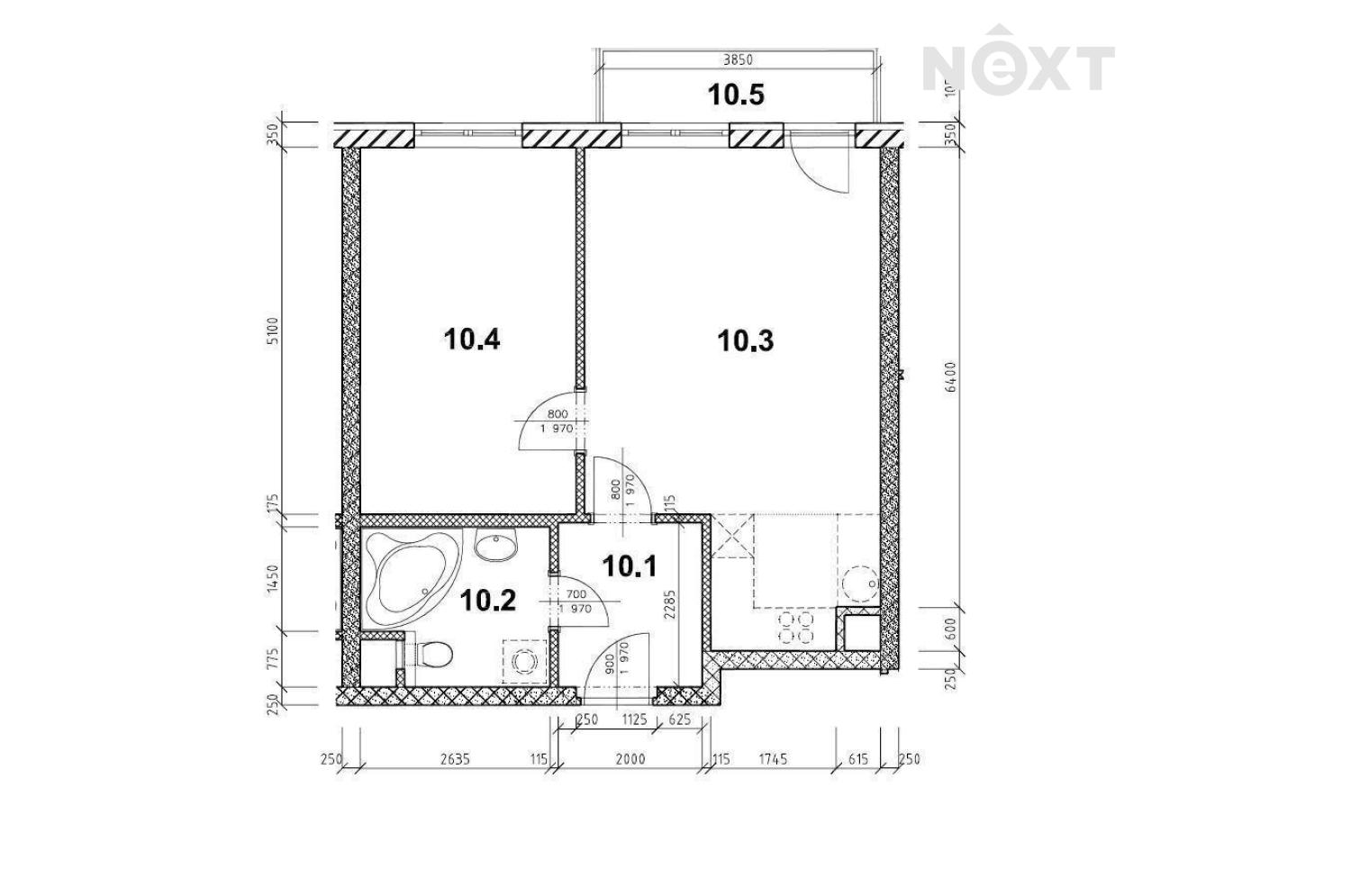 Pronájem byt 2+kk, 53㎡