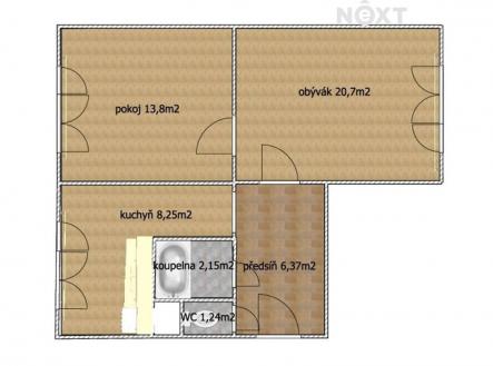 Prodej bytu, 2+1, 60 m²