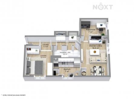 Prodej bytu, 3+1, 58 m²