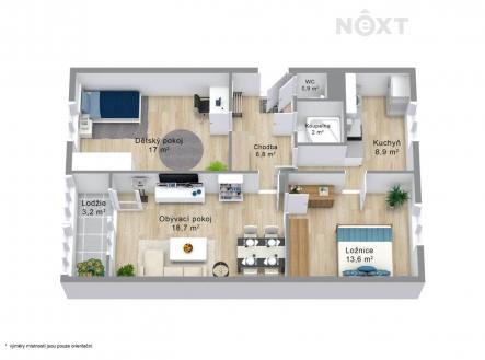 Prodej bytu, 3+1, 72 m²