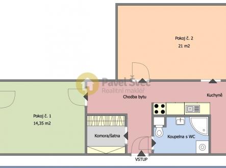 Pronájem bytu, 2+1, 63 m²