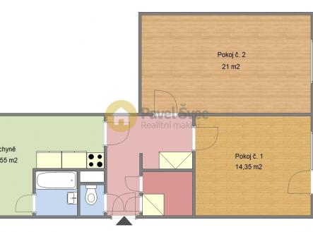 Pronájem bytu, 2+1, 59 m²