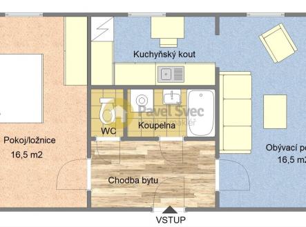 Pronájem bytu, 2+kk, 51 m²