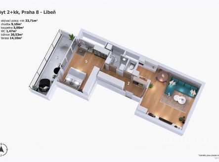 Prodej bytu, 2+kk, 89 m²