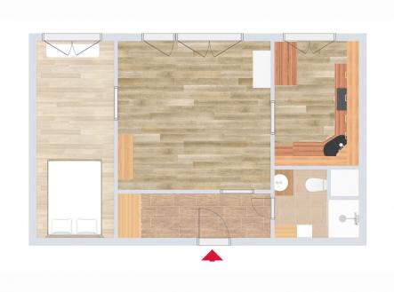 Pronájem bytu, 2+1, 42 m²