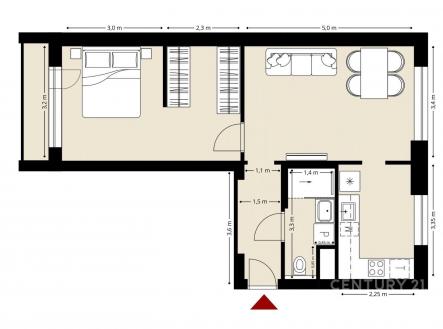 Pronájem bytu, 2+1, 54 m²